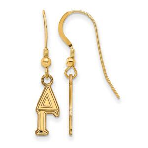 14K Plated Silver Delta Gamma XS Dangle Earrings